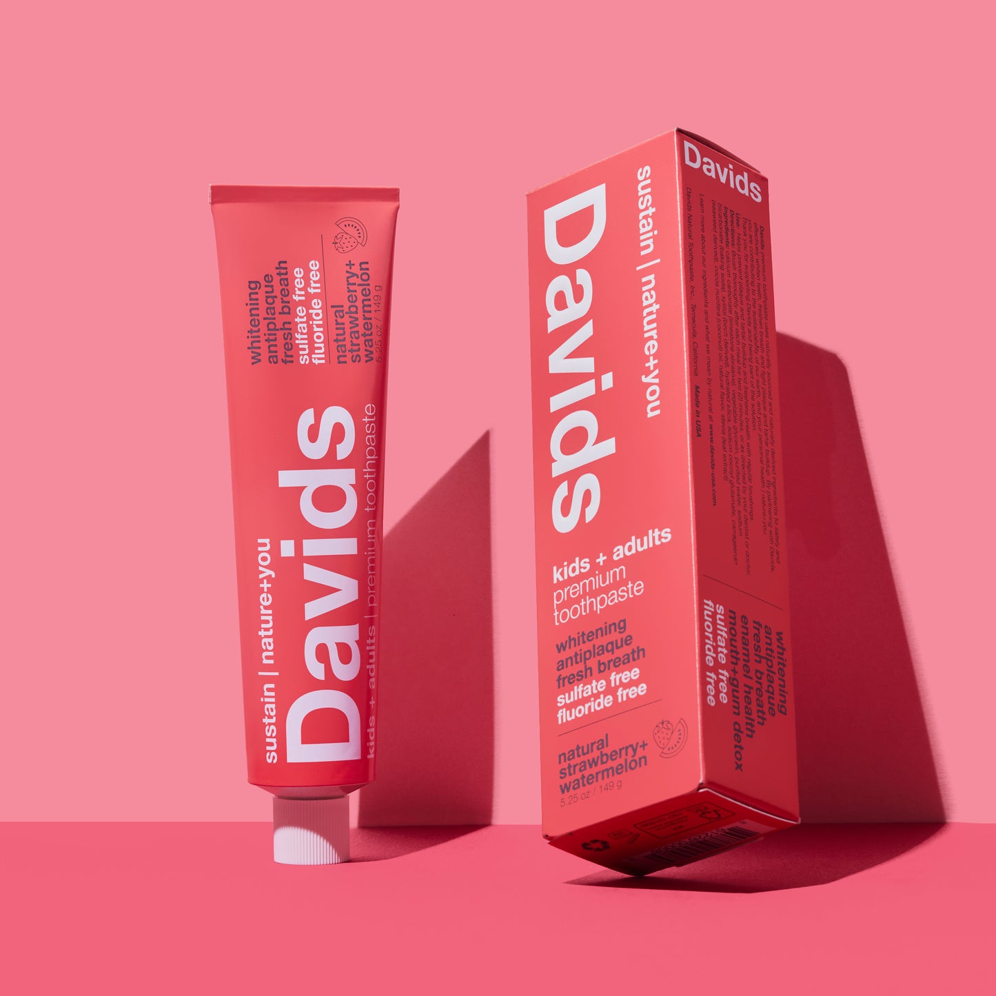 Davids kids + adults premium toothpaste / strawberry watermelon