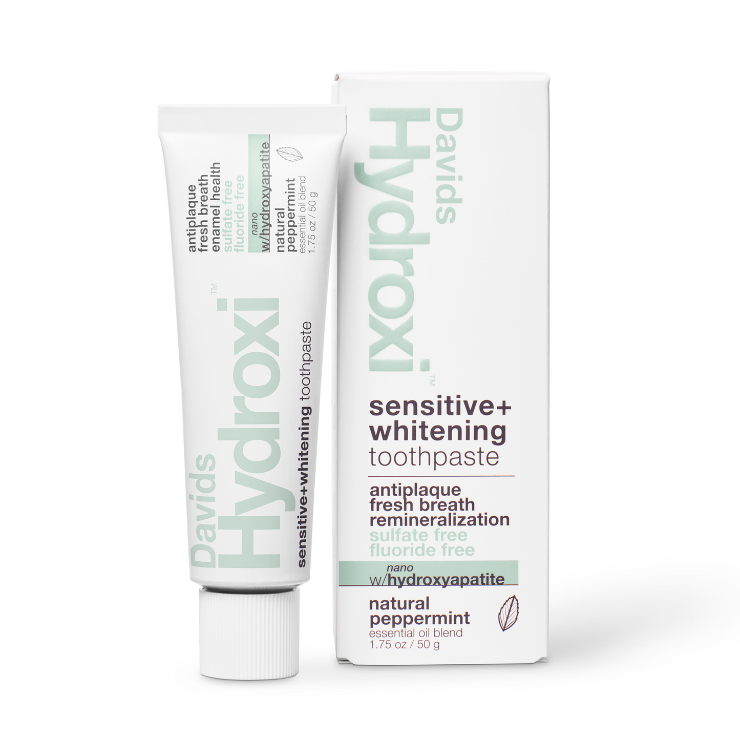 Davids Hydroxi™ sensitive+whitening nano hydroxyapatite premium toothpaste / peppermint