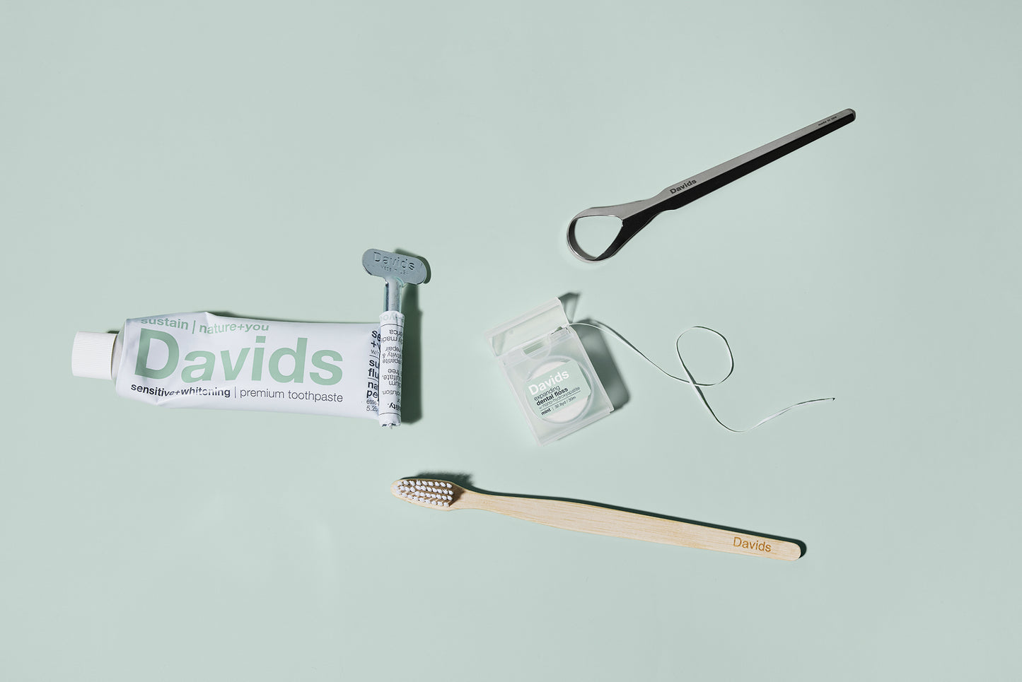 Davids Hydroxi™ expanding dental floss / refillable dispenser / mint / 30 m