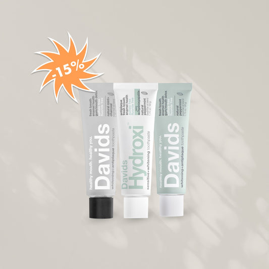 Davids kelioninis (bandomasis) dantų pastų rinkinys be fluoro