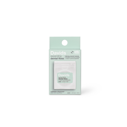 Davids Hydroxi™ expanding dental floss / refillable dispenser / mint / 30 m