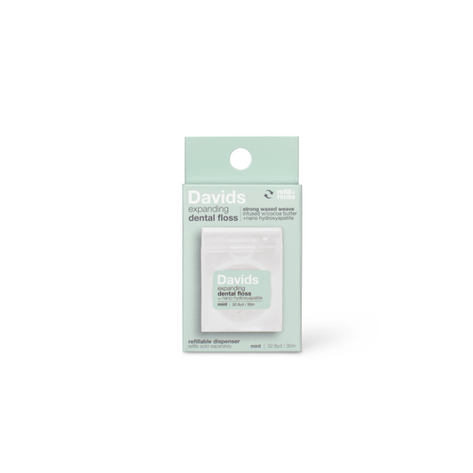 Davids Hydroxi™ expanding dental floss / refillable dispenser / mint / 30 m