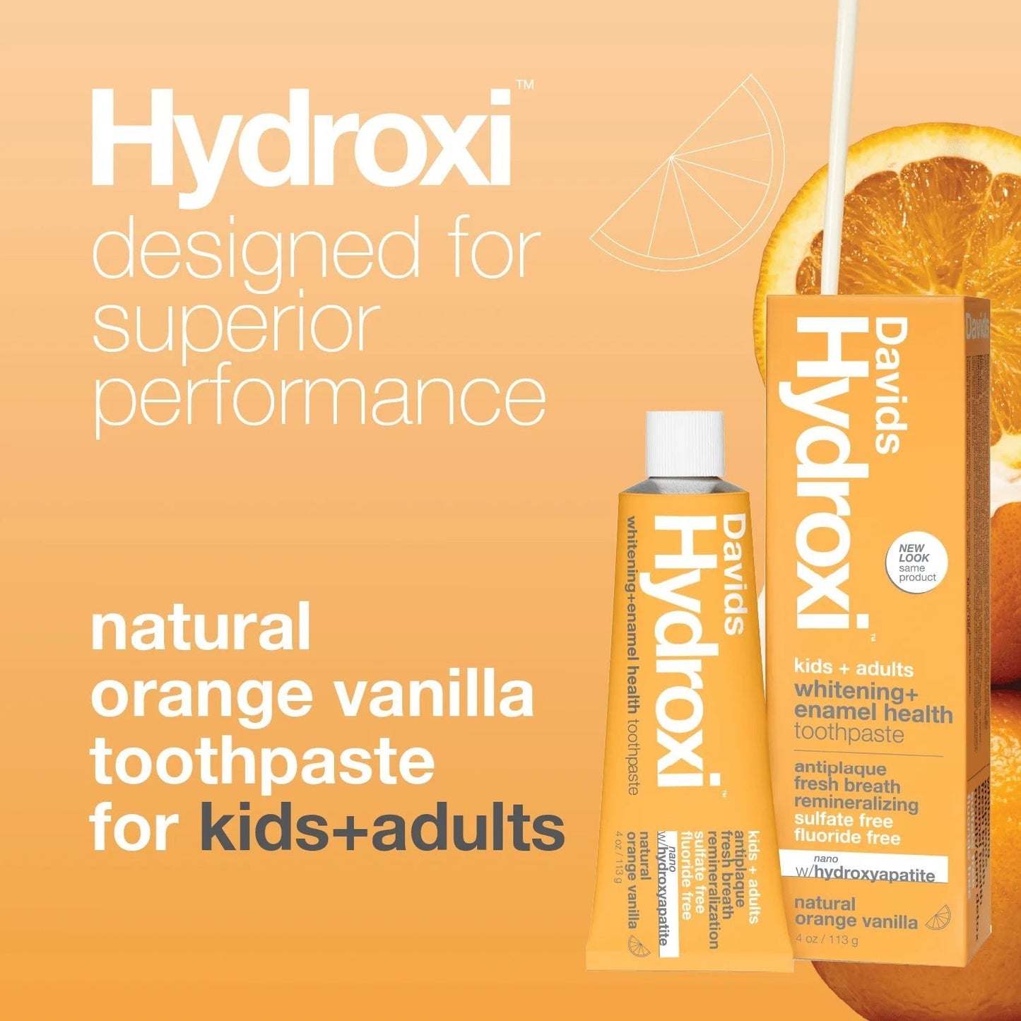 Davids Hydroxi™ kids + adults nano hydroxyapatite premium toothpaste / orange vanilla
